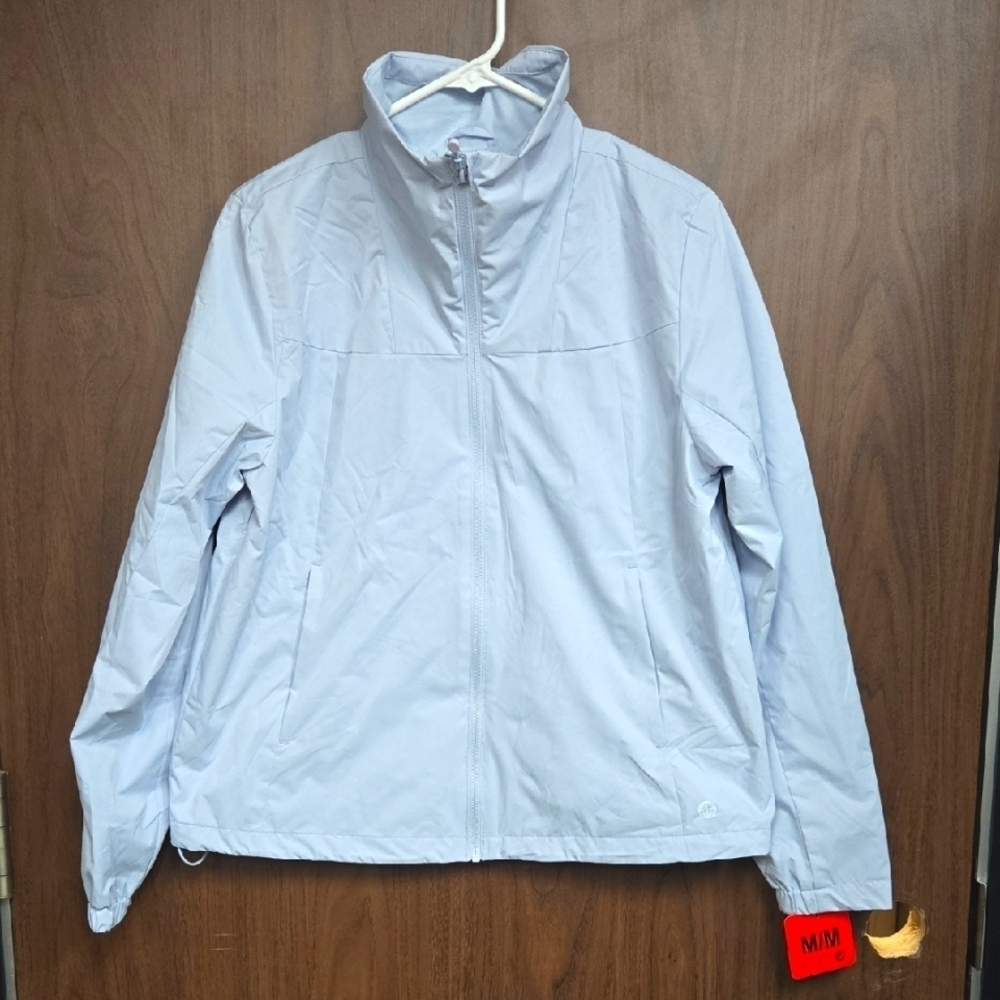 Mondetta Size M Baby Blue Full Zip Rain Jacket